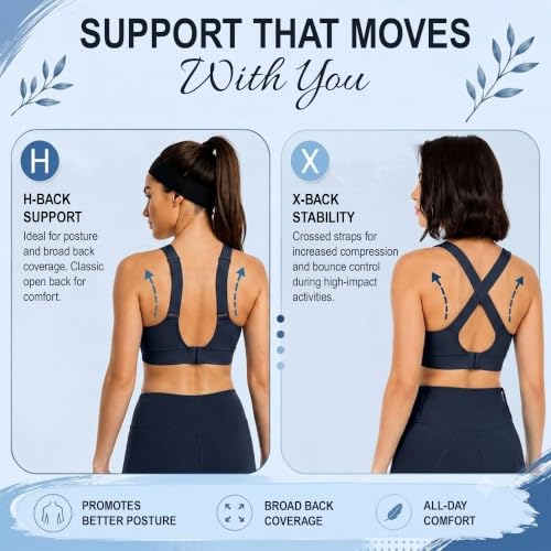 Image of Shoppy Villa - high Impact Sports Bra for Heavy Breast Full Coverage | Gym Bras for Women Workout | Yoga Bra,with Front Zipper Seamless Bra Push up Bras for Women | Black | 2X-Large