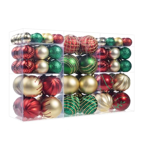 100Pcs Christmas Ball Ornaments Set, Assorted...