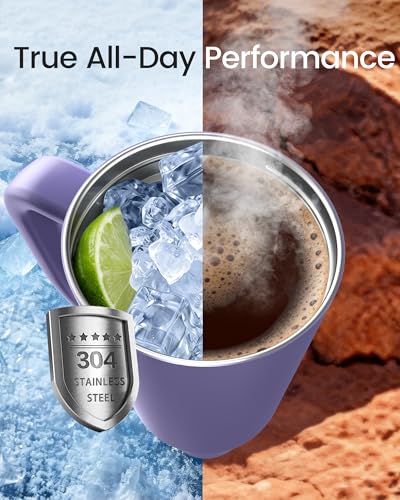 Image of Renoj Insulated Mug 100% Leak Proof Insulated Water Bottle for Iced Coffee & Hot Drinks - Fits Car Cup Holder, Ideal Gift, 2 Straws & Silicone Boot - SnapShift Navy Blue 40 oz