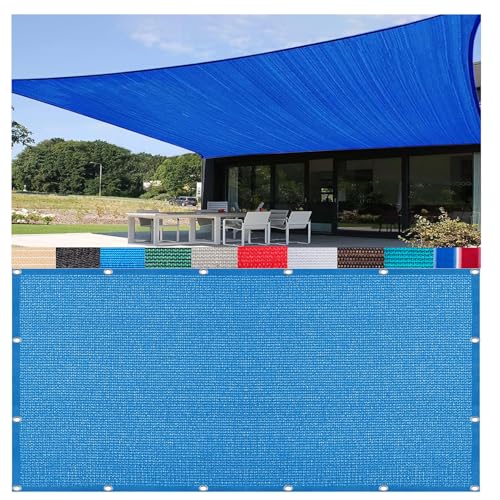 CAQXAQP Toile d'ombrage bleue avec œillets -4mx15m Protection solaire 180gsm -90%