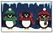 NOURISON Christmas Holiday Rug, Three Penguins BLUE 18 X 30