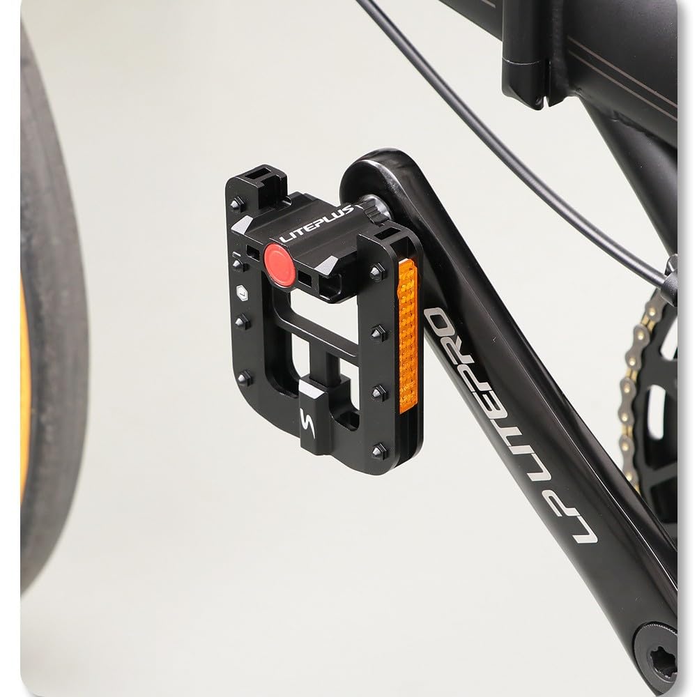 Pedali pieghevoli per bicicletta con alluminio, universali, da 9/16, antiscivolo, per bicicletta Brompton, per dahon, bici da strada e MTB (rosso