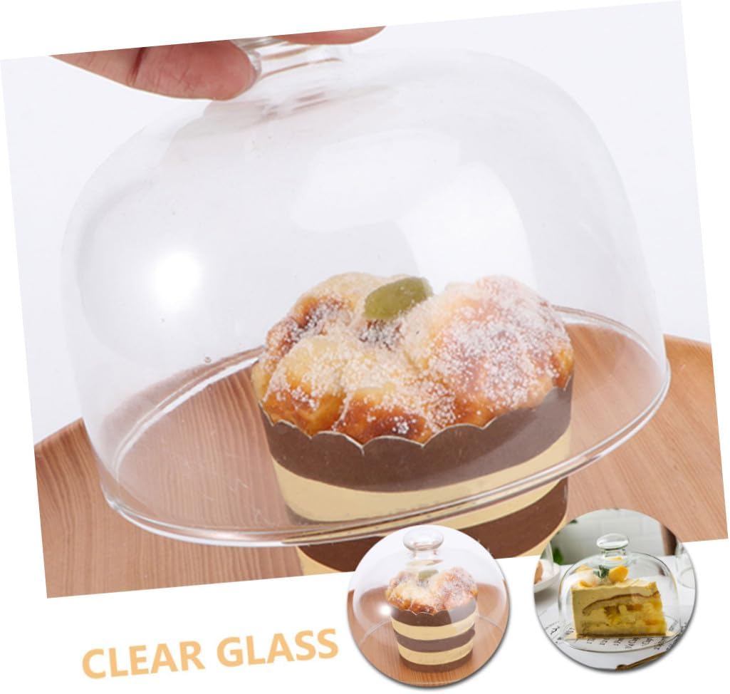 2Pcs Cake Dome Food Cover Transparent Dust Display for Cakes Pastries Fruits Easy to Clean Versatile Use for Home Parties Height
