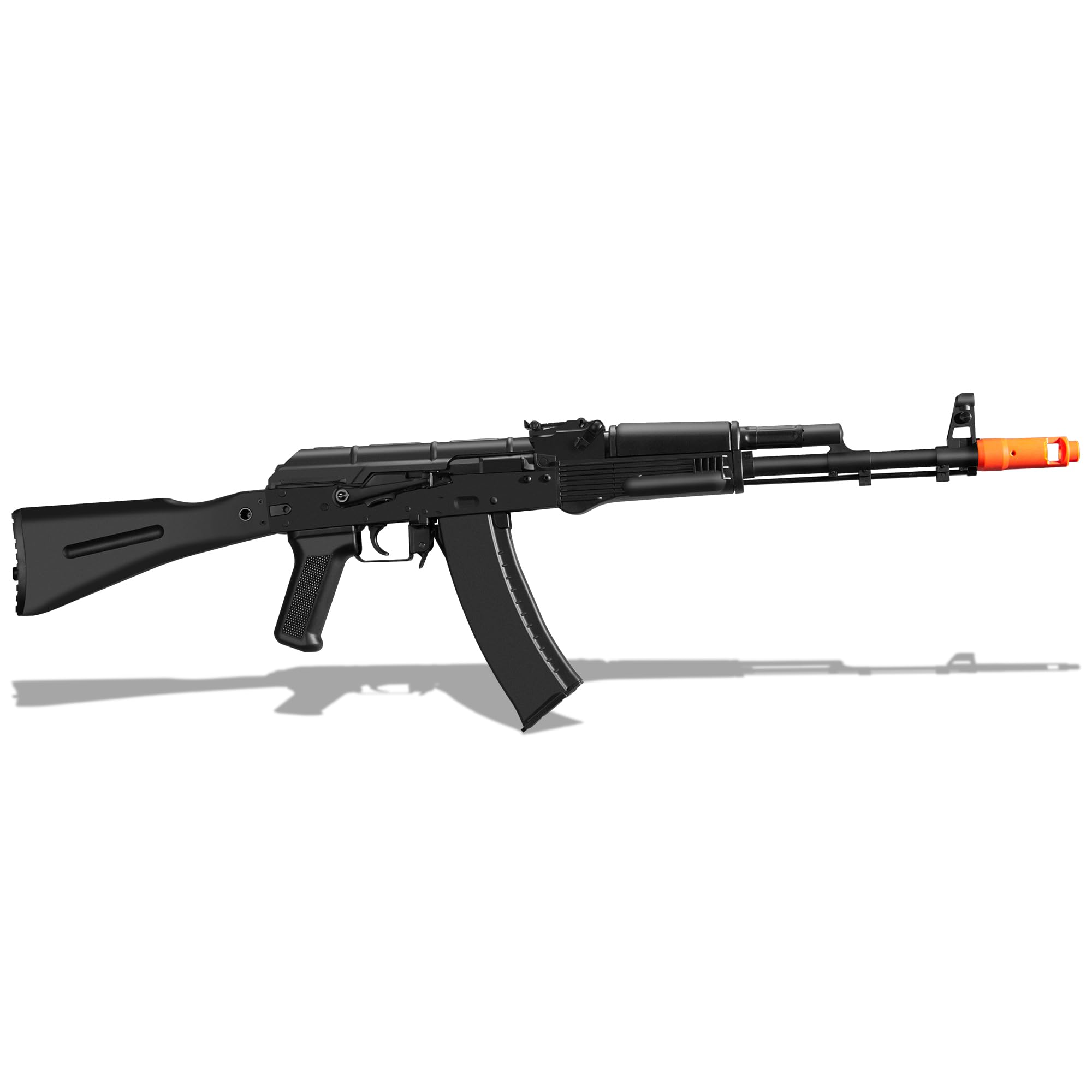 emerbu pro-grade gel splatter ball blaster ak74m upgraded by emerbu - metal and nylon body - 11.1v high power - metal gearset - high speed motor - for ages 15+ adults