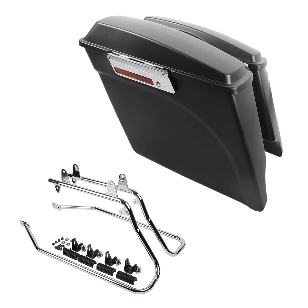 TCMT 5" Stretched Extended Hard Saddle Bags W/Conversion Brackets Fit For Harley Softail Heritage Deluxe Models 1984-2017