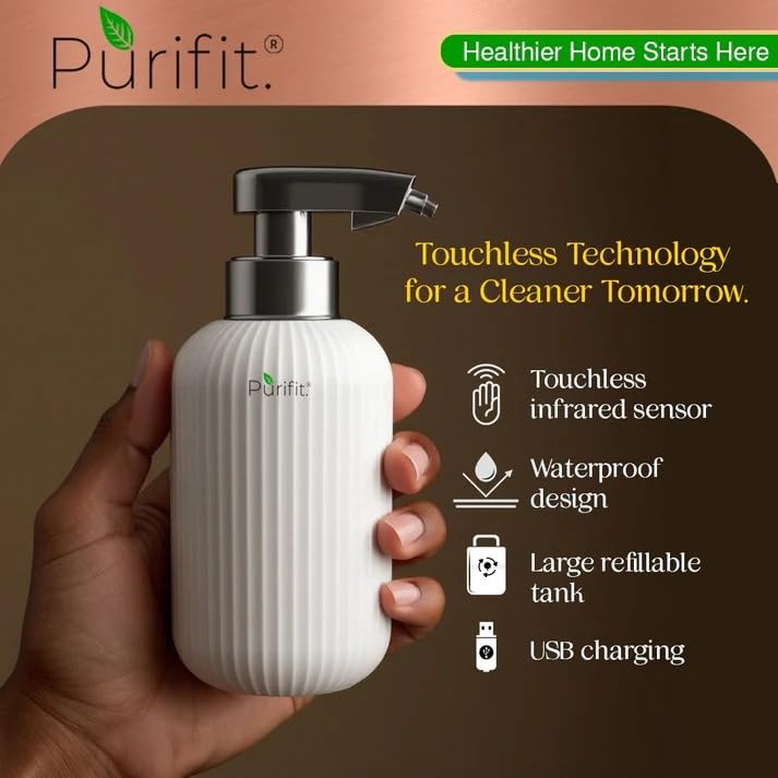Image of Purifit Automatic Soap Dispenser | 500ML | Touchless Smart Sensor (Ceramic)