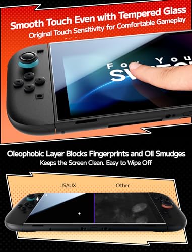 Image of JSAUX 3-Pack Tempered Glass Screen Protector for Nintendo Switch 2 (2025), Easy to Install with Guiding Frame Ultra HD Glass Protector 9H Hardness Scratch Resistant Accessories for Switch2