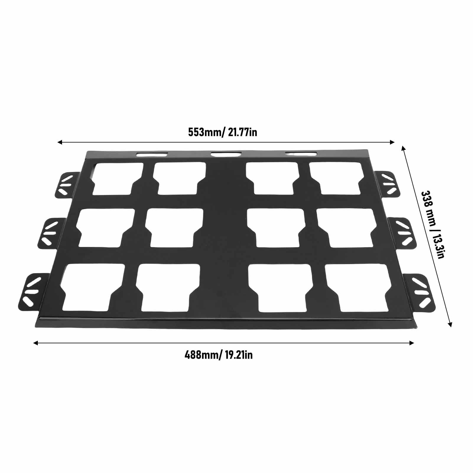 Placa de Montaje de las Cajas de Herramientas de Base de Metal para Reemplazo de Paquete de con Alta Resistencia y Recubrimiento de Pintura Horneada, Fijado de Forma Segura en (BLACK)