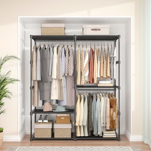 Almacenamiento para dormitorio MOGELAFOO negro de 54.5 pulgadas de ancho 8