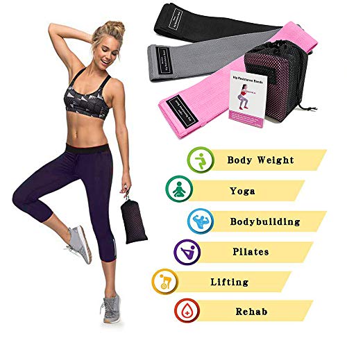 Bandas de resistência ajustadas para homens e mulheres, Bandas de fitness para pernas e glúteos, Ban