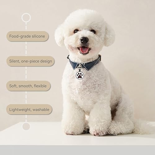 Miniatura 4 de Etiqueta de gato con código QR, perfil en línea modificable, múltiples contactos de emergencia, etiqueta de silicona para gatos, ligera,