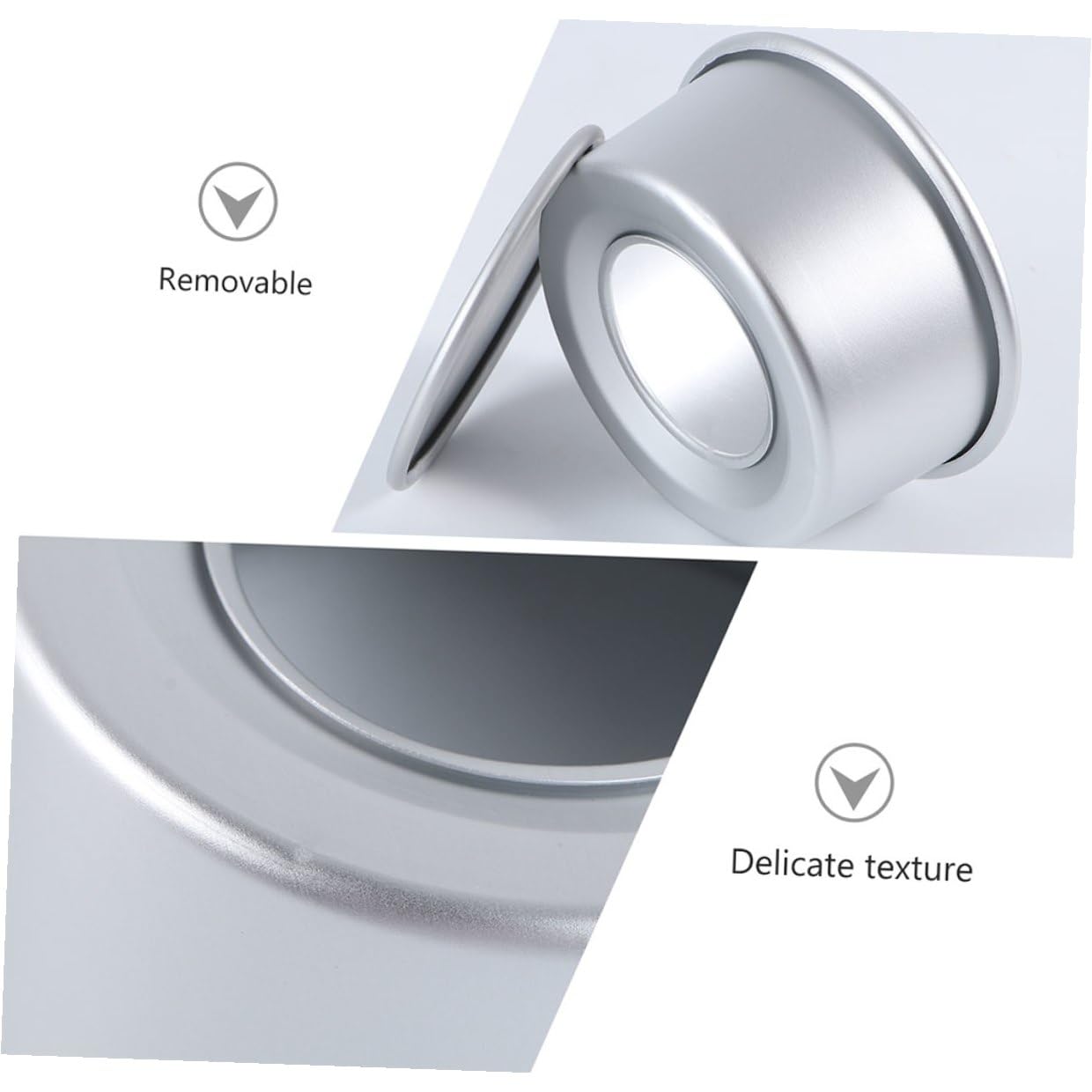 VANZACK Molde con Base Desmontable Pack de 8 Piezas para Hornear Redondo de Aleación de Aluminio Anodizado y Diseño Seguro para Horno Adecuado para Pasteles en Casa o Tienda