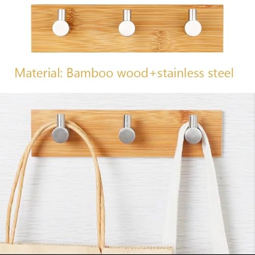 Kingdong JDUS-006A Bamboo Wood Key Holder For Wall - Key Hanger With Hooks thumb #3