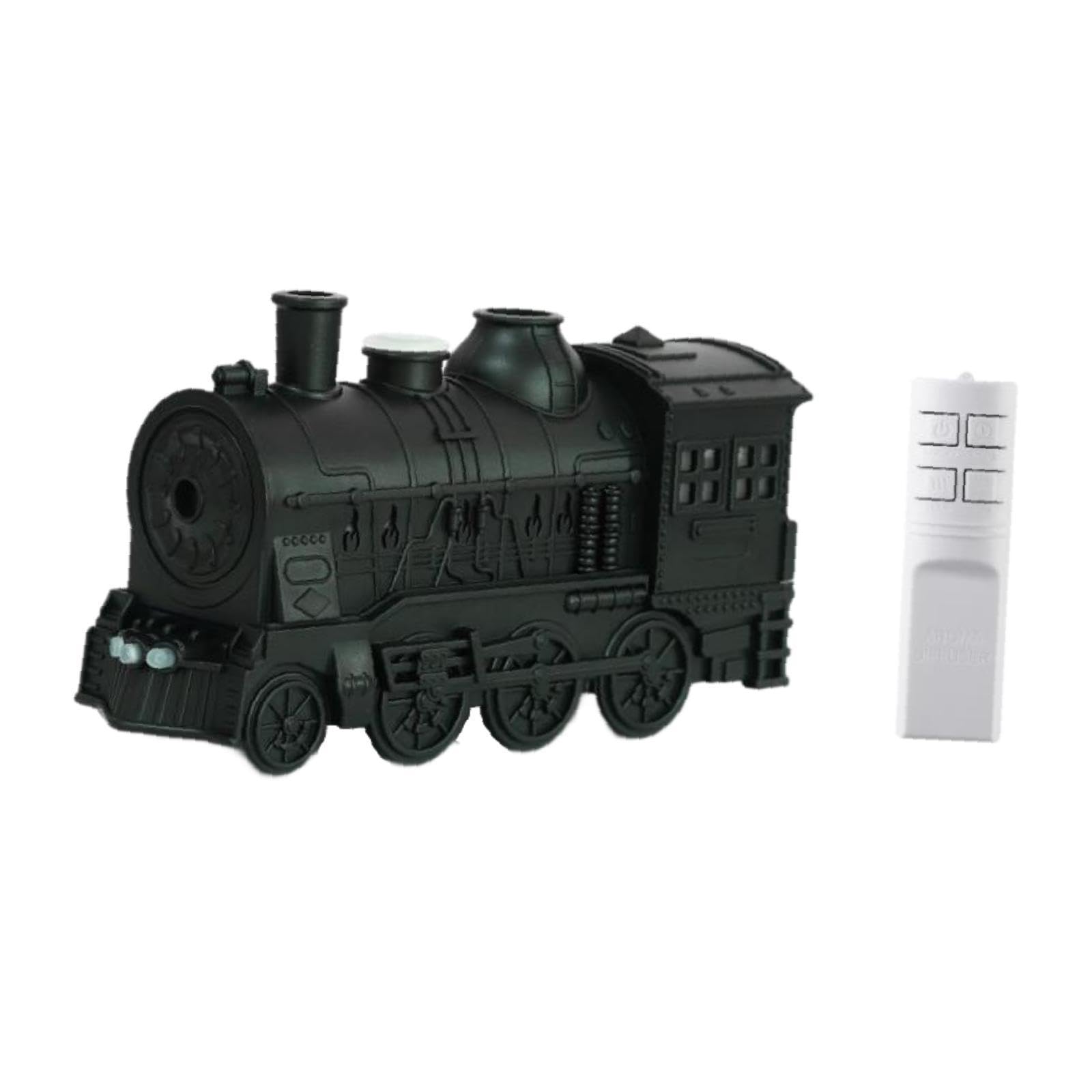 perfk Retro Train Diffusor für ätherische Öle, Luftbefeuchter, EU 220 V Stecker, Aroma-Diffusoren mit Fernsteuerung für Fitnessstudio, Spa, Wohnzimmer, Zuhause, Schwarz