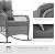 VONZOY Patio Furniture Set 3 Pieces, Wicker Outdoor Rocking Bistro Set with Thick Cushions, Outdoor Rocker Chairs and Coffee Table for Porch, Backyard or Garden (Grey)