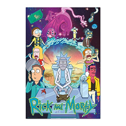 Grupo Erik Póster Rick y Morty Temporada 4 - Lamina decorativa Rick y Morty/Póster Producto con...