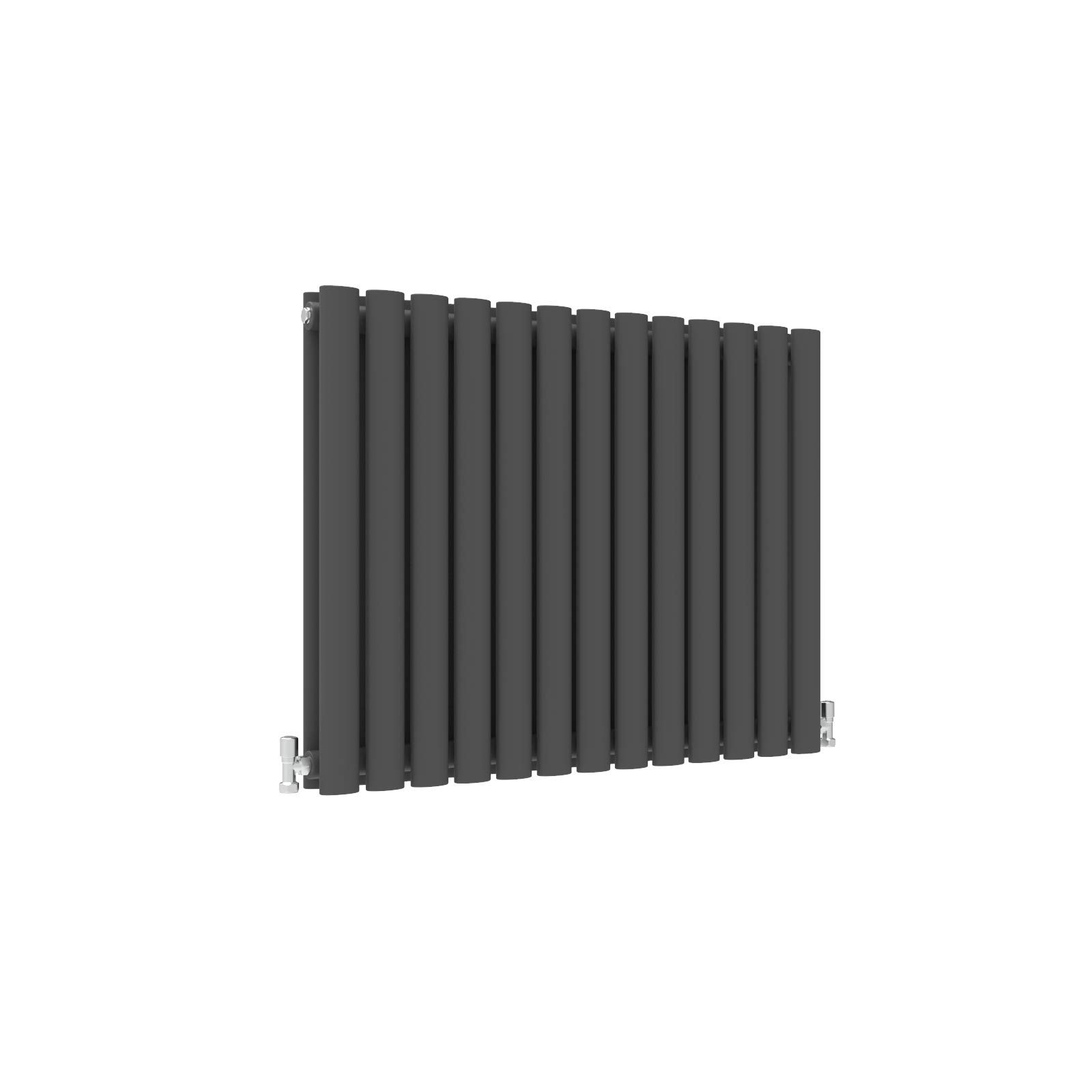 BYB Horizontal Column Anthracite Radiator, 600x767mm, 13+13 Bars, 5064 BTU, BS EN 442 Certified, Includes Wall Brackets, 15 Years Warranty