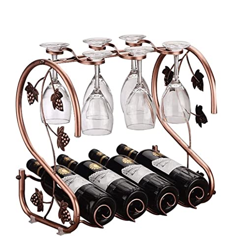Soporte metálico para 4 botellas y 6 copas de vino miniatura 1