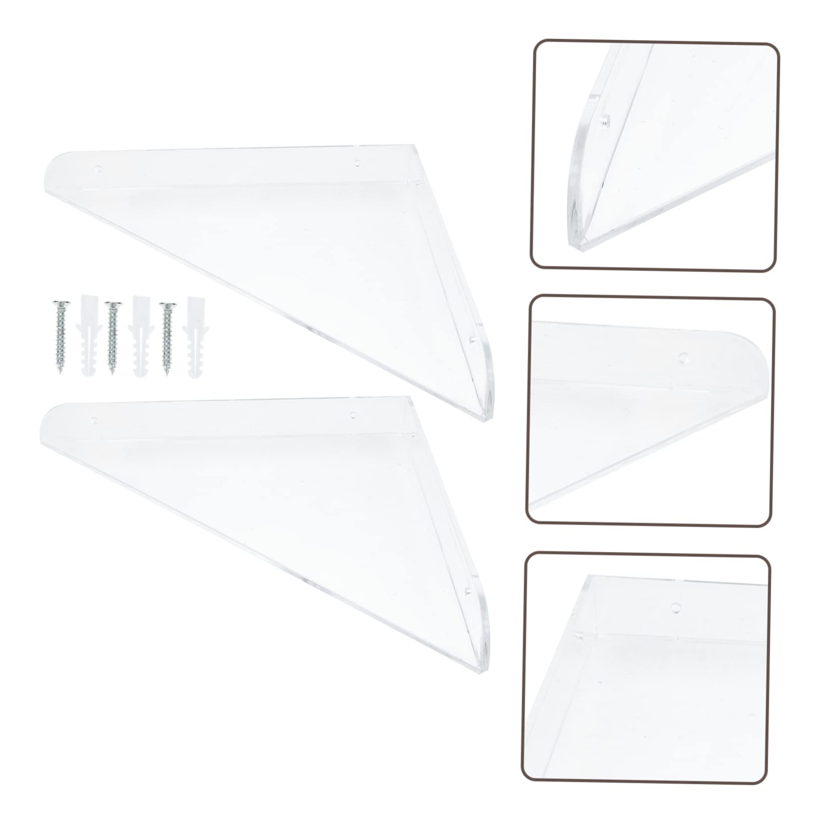 Estante de Esquina para Baño de Acrílico, 1 Juego, Montaje en Pared | Organizador Mural para Ducha, Diseño Triangular Transparente, Almacenamiento Práctico