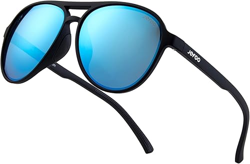 Jefoo - Gafas de sol polarizadas estilo aviador para hombres y mujeres, retro, modernas, deportivas para exteriores con protección UV400