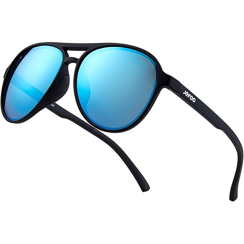 Jefoo Polarized Aviator Sunglasses for Women Men Retro Trendy Sports Sunglasses for Outdoor UV400 Protection