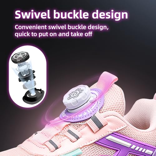 ITSOGOO Kinder Sneaker Laufschuhe Mode Mädchen Jungen Sportschuhe Leicht Atmungsaktiv Laufschuhe Outdoor Fitnessschuhe Sneaker Hallenschuhe Walkingschuhe Joggingschuhe Rosa 33