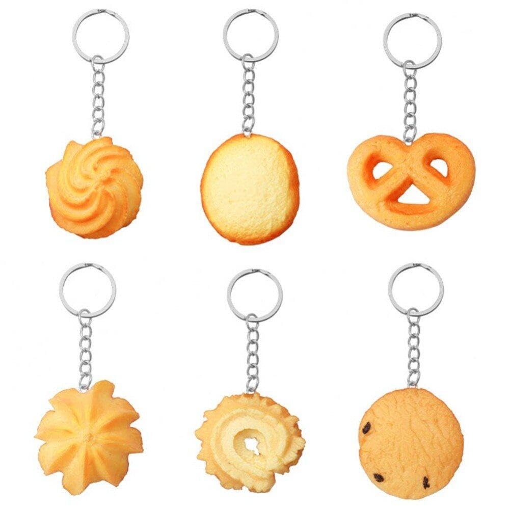 Casiler As Shown Simulation Pastry Keychain Butter Cookies Keychain Child Snacks Model Key Chain School Bag Pendant Jewelry Pastry Gift