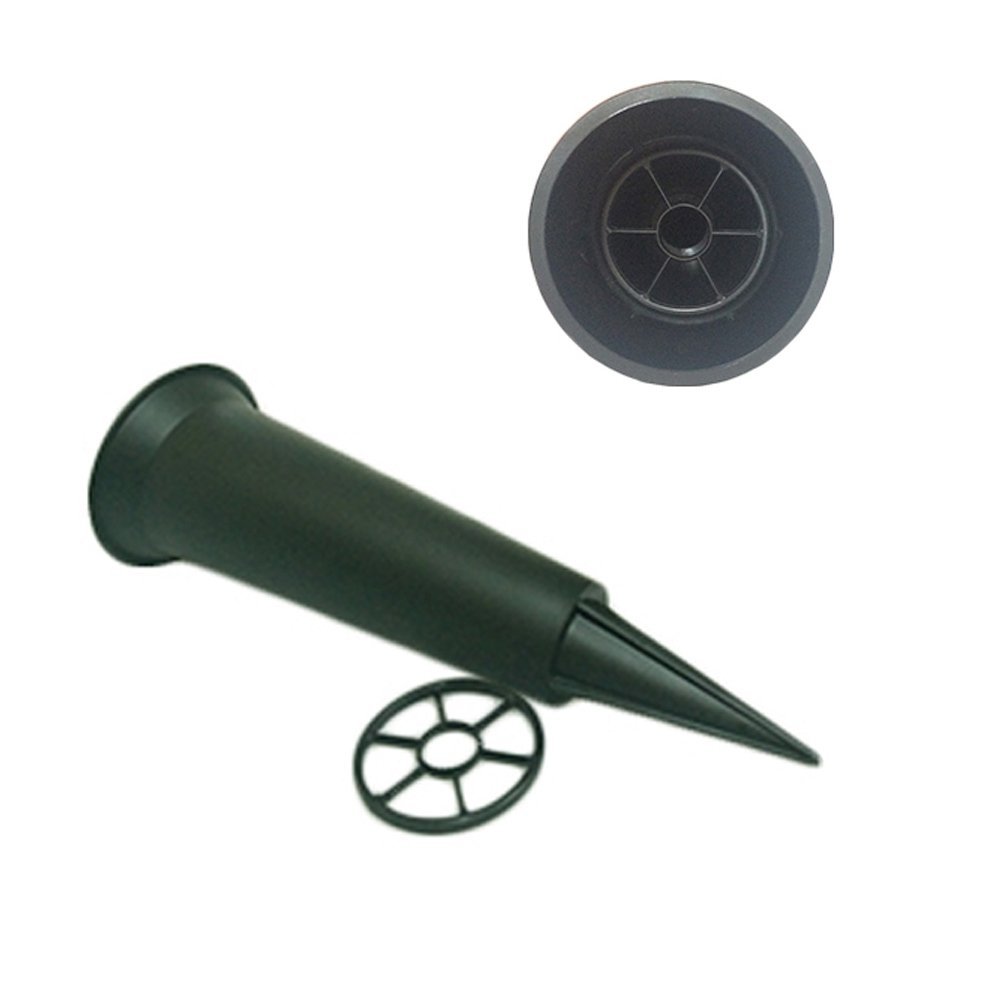 MOOKZZ 5 X Plain Dark Green Grave Spiked Flower Vases - Grave/Funeral/Memorial