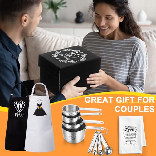 Set de regalo para pareja 12 piezas con delantal y medidores miniatura 5