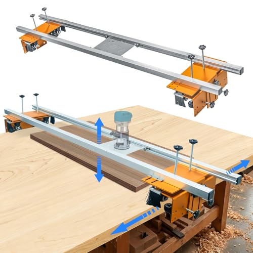 Upgrade 58 Inches Router Sled for Flattening Slabs 3 Axis Adjustable High-precision Slab Flattening Router Sled Sturdy Router Jig for Woodworking Home Improvement Project Home DIY