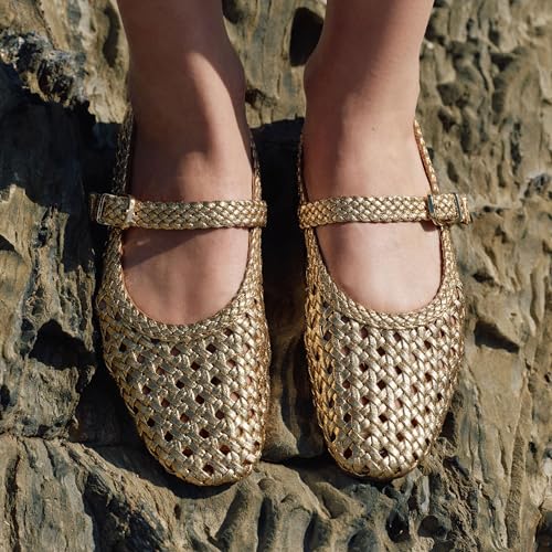 Woven Flats for Women Breathable Mesh Ballet Flats with Cute Bows, Dressy Fishnet Shoes with Round Toe for Comfort and Style2