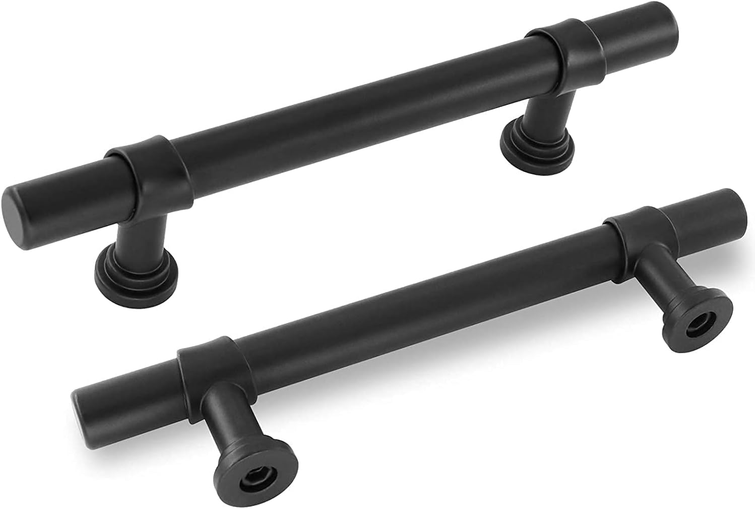 goldenwarm Tiradores de manija de gabinete negro con asas de gabinete - LST18BK96 negro moderno gabinete Hardware negro mate manija del cajón del aparador del gabinete de la barra en T, 25 unidades