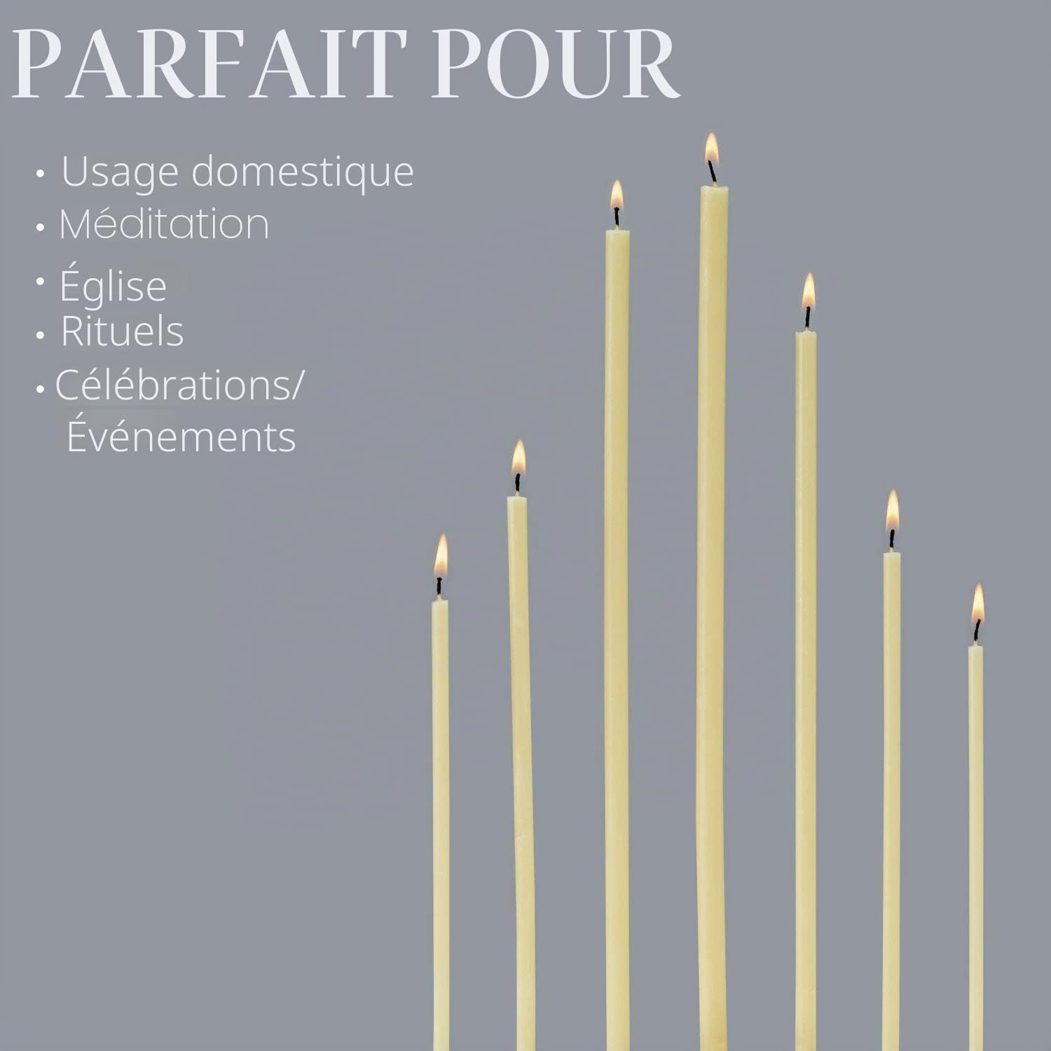 Danilovo Lot de 200 bougies blanches en cire d'abeille – Bougies orthopédiques pour prière, rituels, décoration de table de mariage – Non toxique – Produit durable, N80, hauteur : 18,5 cm, Ø 6,1 mm