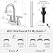 Bathroom Faucets for Sink 3 Hole, Hurran 4 inch Brushed Nickel Bathroom Sink Faucet with Pop-up Drain and Supply Lines, Stainless Steel Centerset Faucets for Sink Vanity RV
