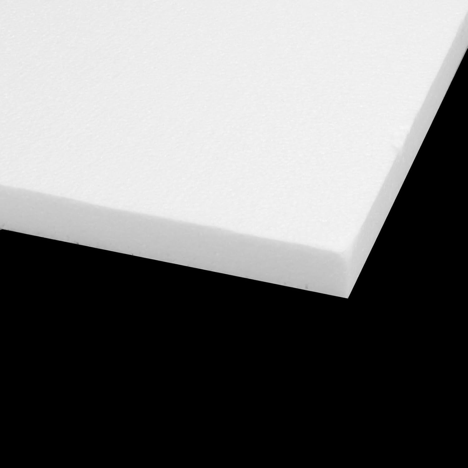 Aselected 4 Stück Schaumstoffblöcke, 30x30x2cm Styroporblöcke für Projekte, Polystyrol-Bastelblöcke zum Modellieren, Basteln, DIY-Kunsthandwerk, Blumenarrangements (weiß) (Packung mit 2)
