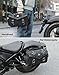 KEMIMOTO Motorcycle Side Bag Waterproof Vintage Oil Waxed Canvas Leather Universal Single Saddle Bag Compatible with Softail Dyna Sportster Cruiser (11L)