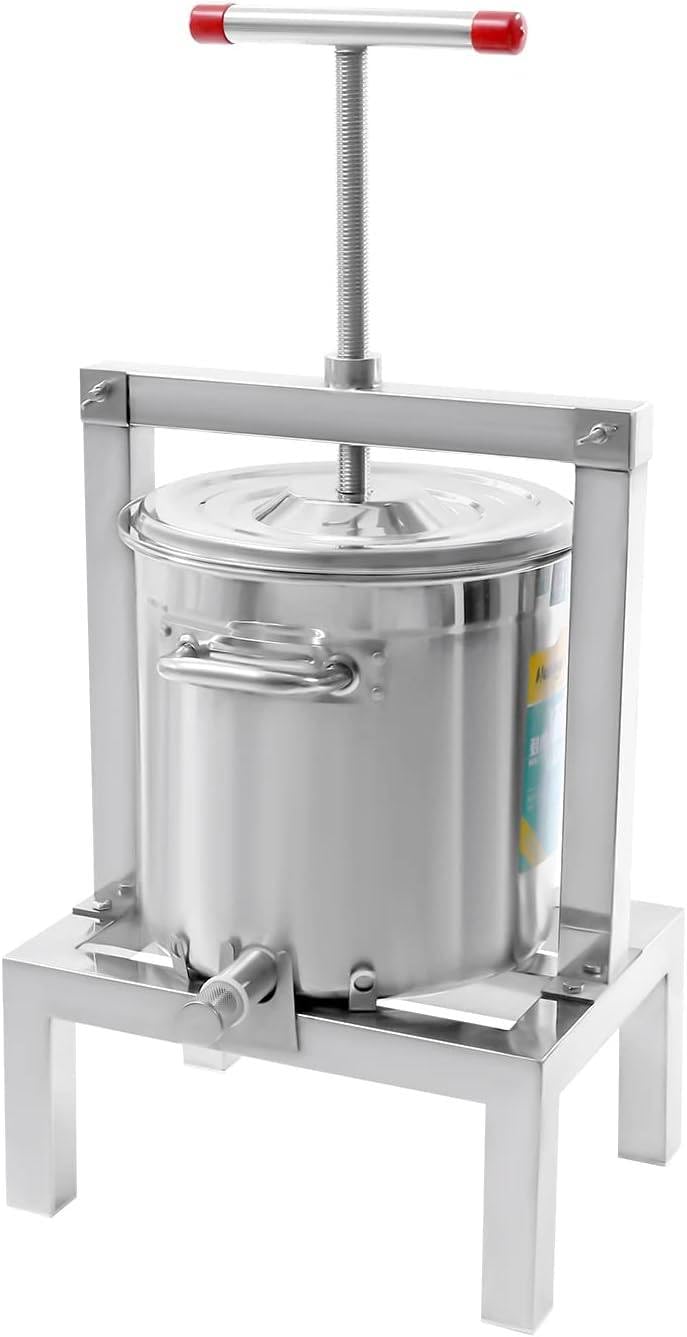 Extractor de miel manual, separador, prensa de acero inoxidable, 10 L, máquina extractora, apicultura, prensa doméstica manual de acero inoxidable, para apicultura y agricultura.