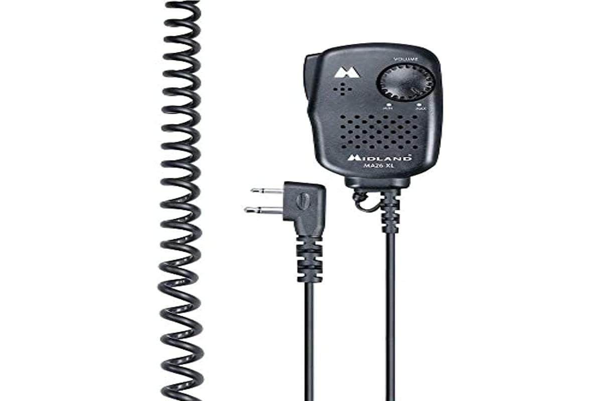 Midland G9 Pro Radio Talkie Walkie Étanche, IPX4 pour Extérieur, 32 Canaux PMR446 & Microphone/Haut-Parleur, CONNECTEUR L 2 Broches - MA26-XL - MIDLAND C515.05
