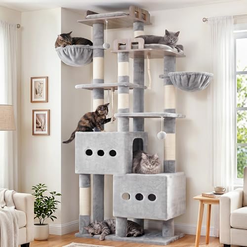 Árbol para gatos grande interior gris claro 74.8 in miniatura 1