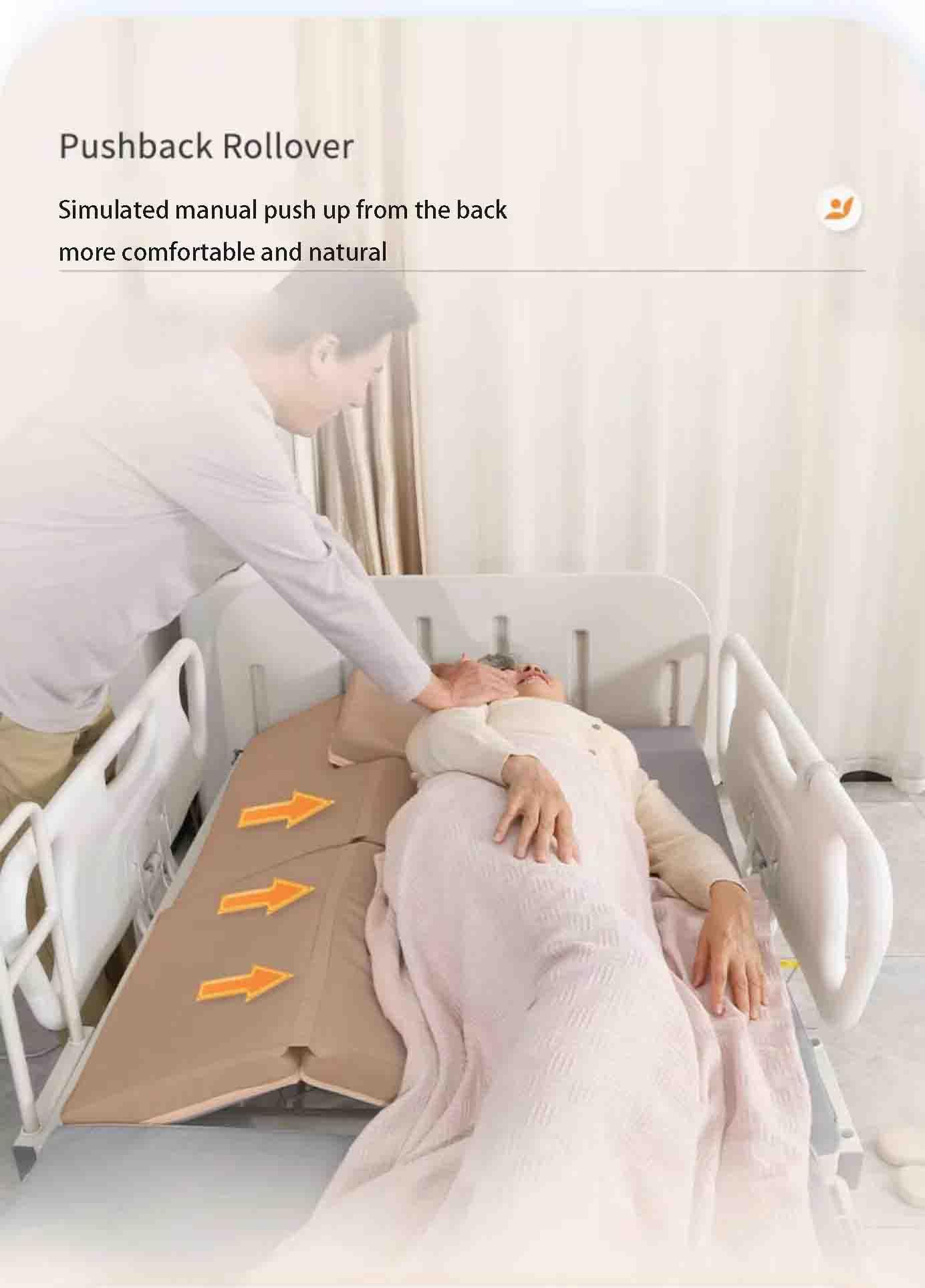 CAULO Letto di Cura Manuale Letto d'ospedale, Letto Medico Funzionale, Letto paziente paralizzato con Foro per WC/Materasso Letto di Cura casa Multifunzionale