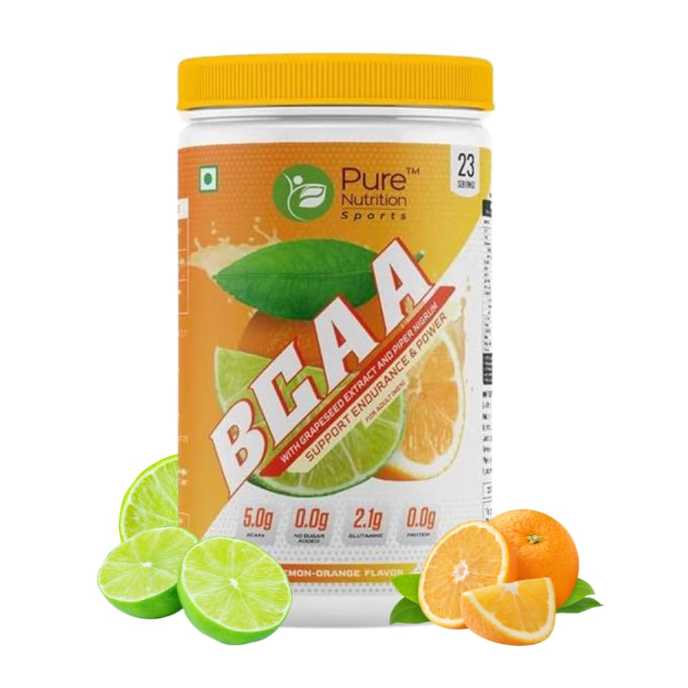 Pure Nutrition BCAA 2:1:1 (250g) | Lemon Orange Flavor with L-Glutamine, Grapeseed & Piperine, Sugar Free Amino Acid Supplement, Workout Muscle Recovery Drink for Muscle Growth, 23 Servings (B0C8G7BNVD) Amazon Price History, Amazon Price Tracker