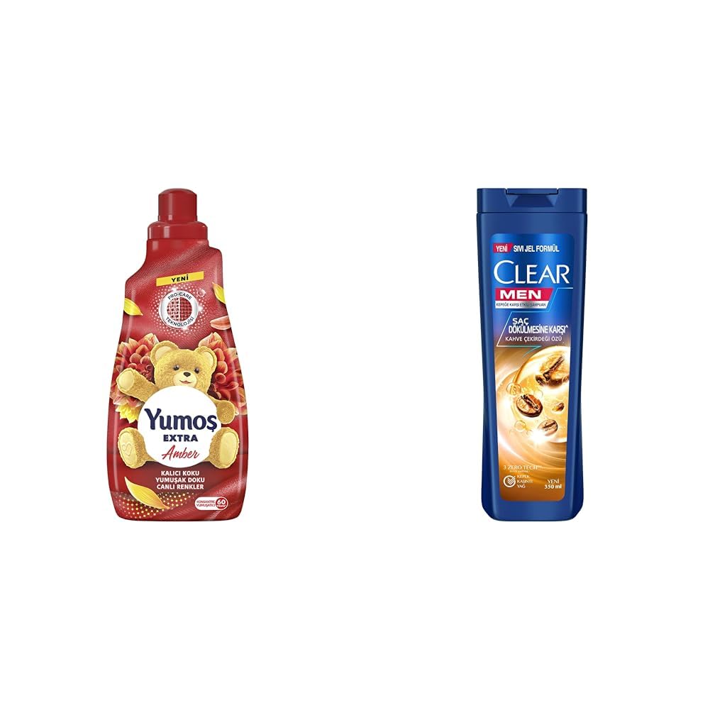 Yumoş Extra Konsantre Çamaşır Yumuşatıcısı Amber 1440 ml(2) Clear Men Kepeğe Karşı Etkili Şampuan Saç Dökülmesine Karşı Kahve Çekirdeği Özü 350 ml(1)
