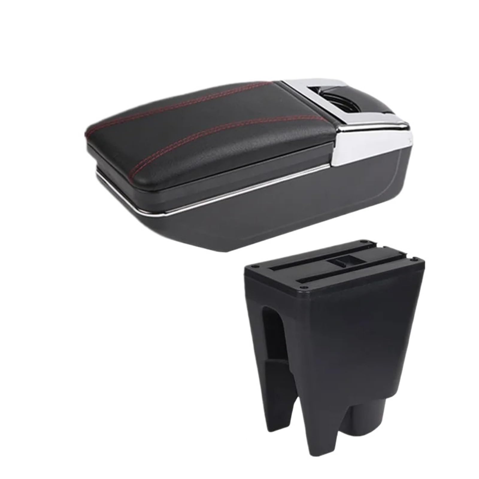 GBGWRMRYX Center Armrest Box For C1 Car Armrest Console Store Box Interior Dedicated Retrofit Accessories Arm Rest(A red line NO USB)