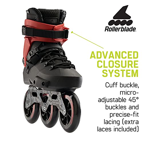 Image of Rollerblade Twister 110 Unisex Adult Fitness Inline Skate, Black /Red, Urban Performance Inline Skates