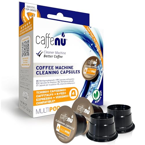 Caffenu Multipod Cleaning Capsules | Coffee Machine Cleaner for Fresh Coffee | Cleaning Capsules for w/Tchibo, Cafissimo, Caffitaly, K-fee, Tealounge, Verismo and Expressi
