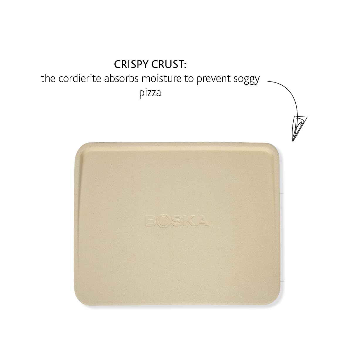 Boska Pietra Pizza Deluxe Rettangola/Per il forno/Pizze con la qualità di quelle fatte nel forno di mattoni/Bordo rialzato lussuoso/Cordierite / 32x40 cm