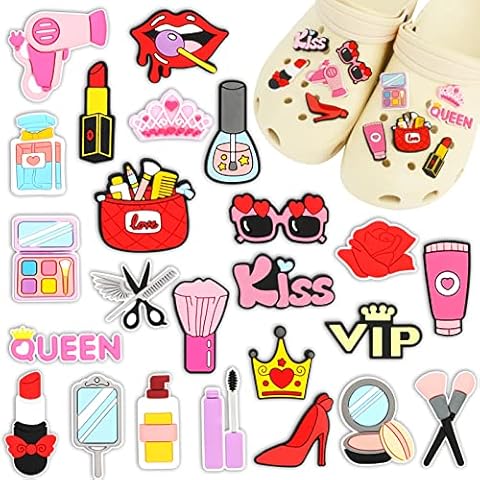 24PCS Cosmetic Theme Shoe Charms by Pwsap Cover