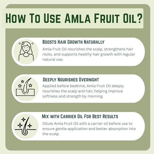 Image of KUNJ Amla Fruit Hair Oil (Phyllanthus emblica) 100ml - 100% Pure & Natural Cold Pressed Undiluted Therapeutic Grade for Hair Growth, Premature Grey Hair, Scalp Nourishment & Hair Fall Control