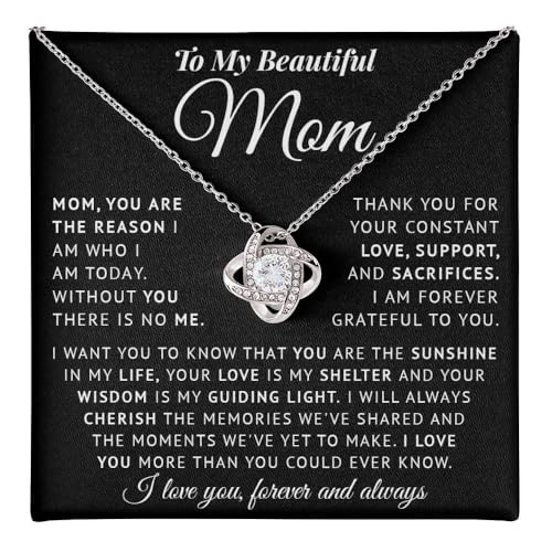 To My Mom Necklace Gifts Meaningful Gift to Mom from Son Without You There Is No Me – I Love You Necklace, Sentimental Mother's Day Gift for Mom from Son, Unique Moms Birthday Gift Ideas