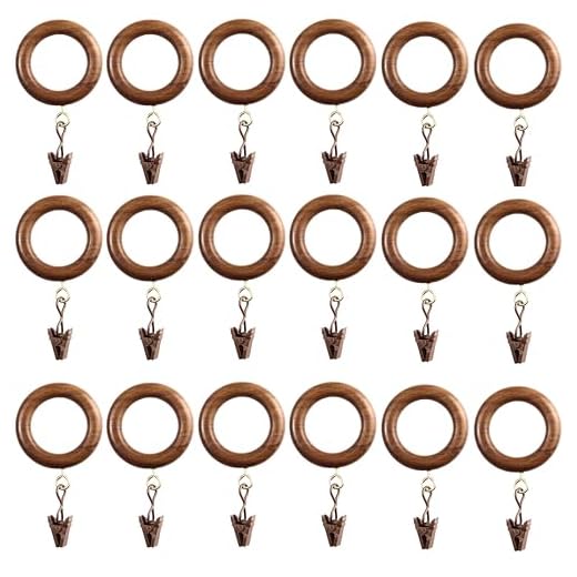 50 Wooden Curtain Rod Rings for Drapes